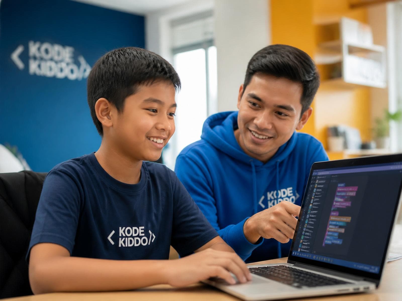 Anak sedang belajar coding di Asailmu